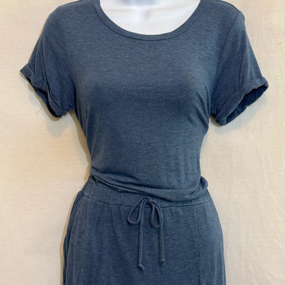 C-51 32 Degrees Cool Blue Short Sleeve Elastic Waist MIDI Dress Size S - Picture 3 of 14
